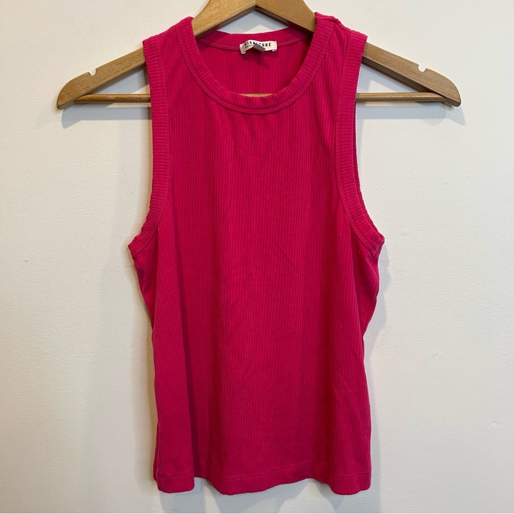 Reitmans Signature Ribbed Tank Top Magenta Pink